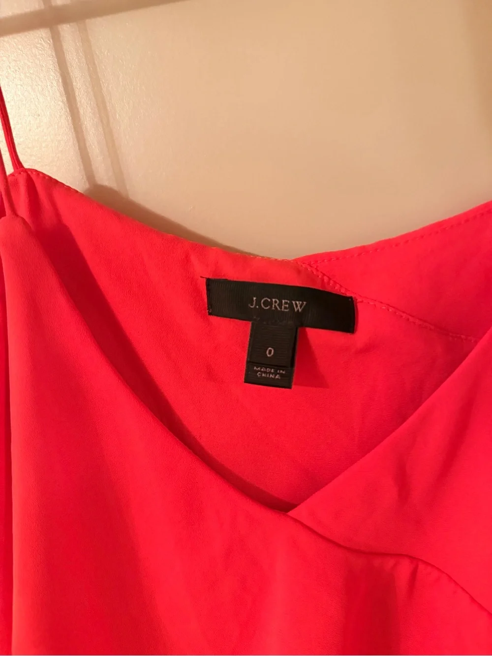 J. Crew salmon coral Layered Ruffle Spaghetti Strap blouse top women’s size 0